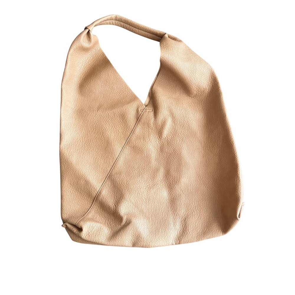 Shiraleah Vegan Leather Slouchy Hobo Tote Bag Beige - Picture 1 of 5